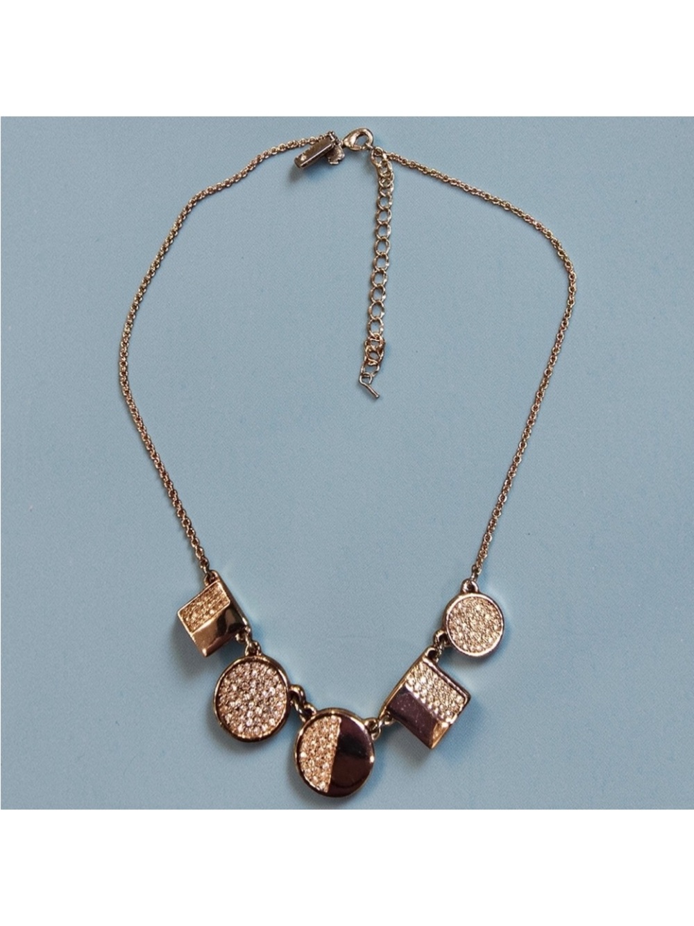 kate spade Rose Gold Geometric Pavé Pendant Necklace - Picture 2 of 3